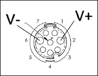 8pin cable pinout showing voltage negative and positive