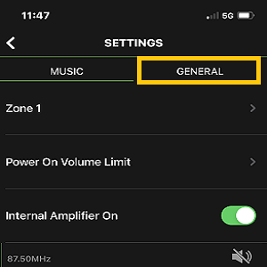 stereo settings