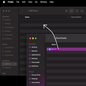 Move Garmin Folder to USB