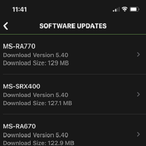 software updates screen