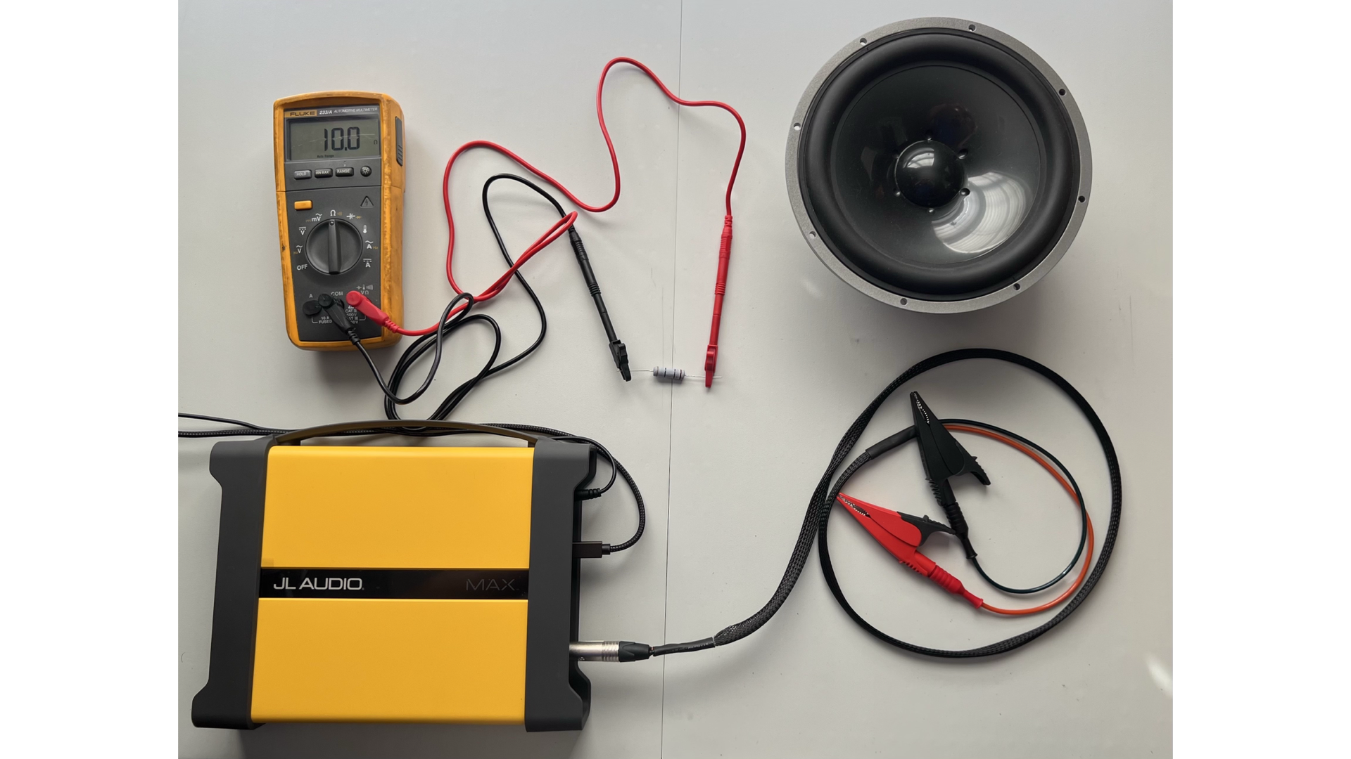 meter connected to 10 ohm resistor