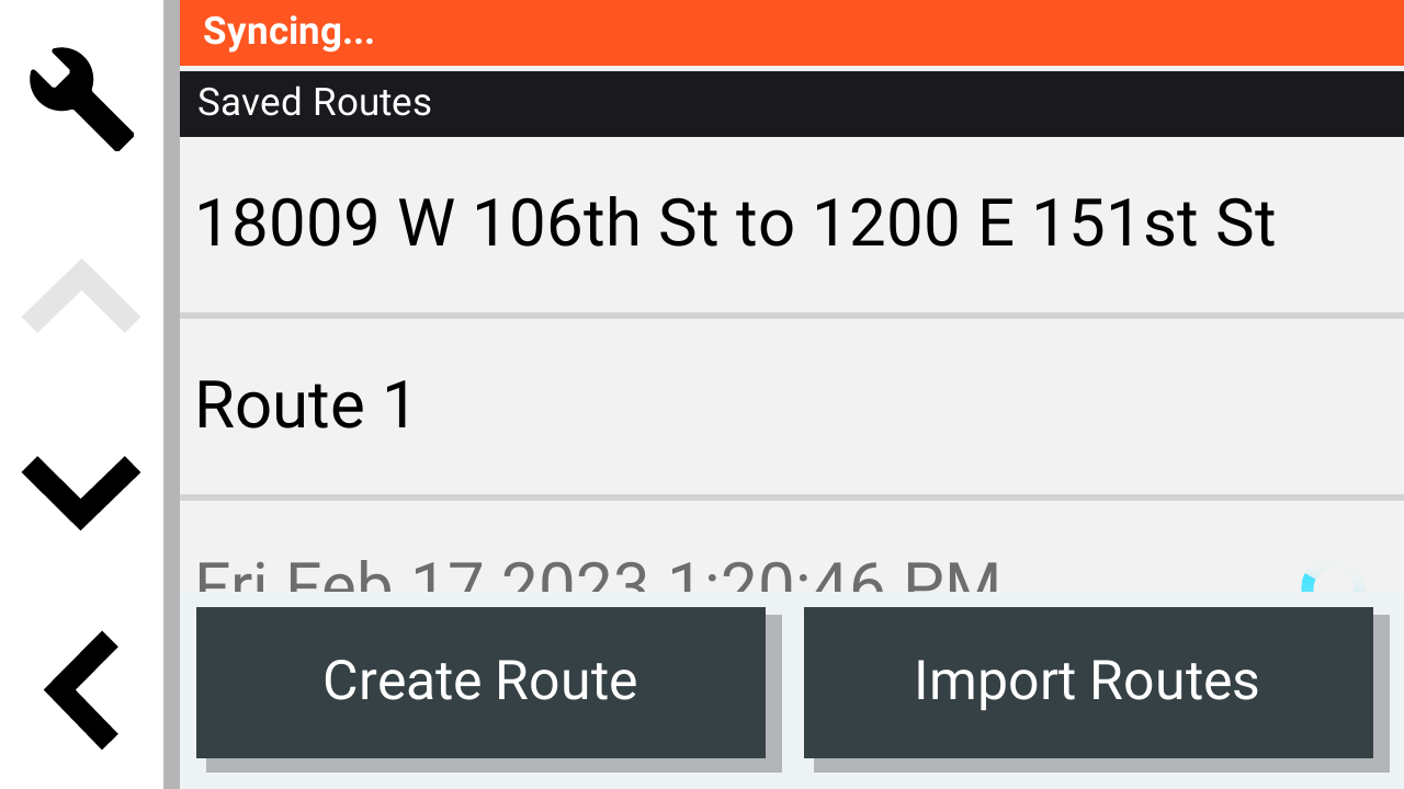 Saved Routes Tread