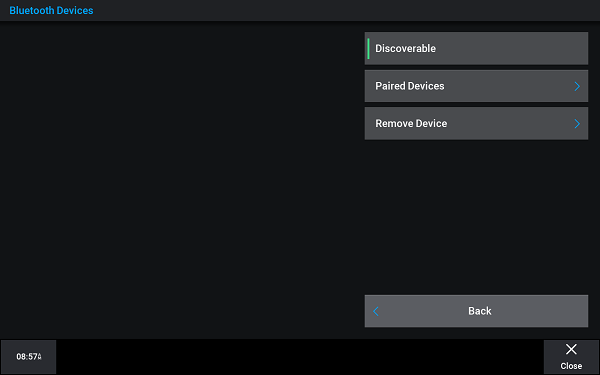 bluetooth connections screen - discoverable on