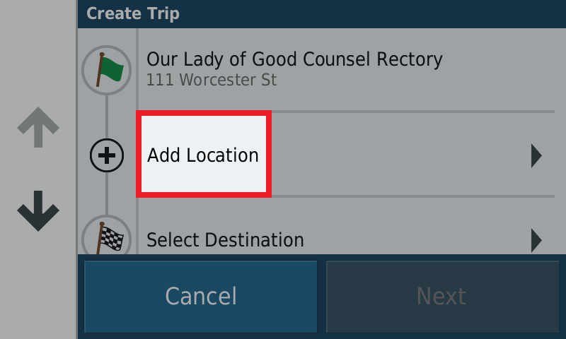 PND zumo 595 - Trip Planner - add location