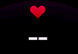 Red solid heart above two dashes