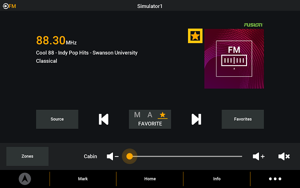 media screen - star button highlighted