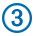 Blue Number 3 in a Blue Circle