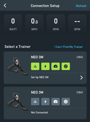 3M connected via ethernet in the tacx app