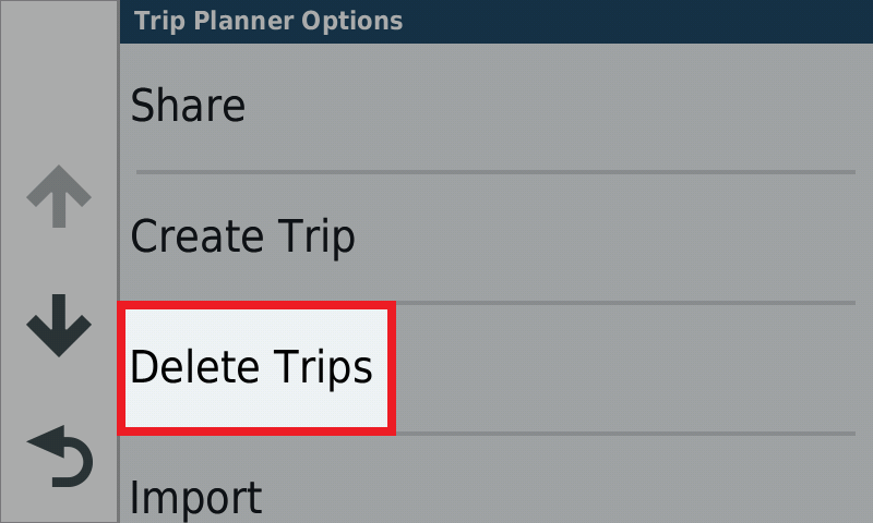 PND zumo 595 - Trip Planner - delete trips