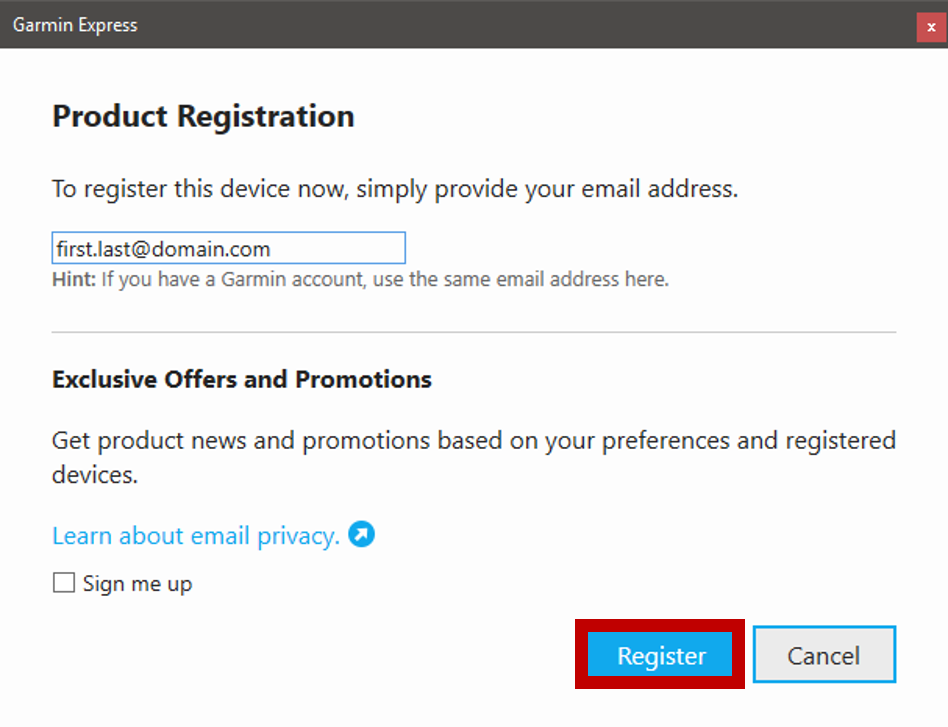 Product registration