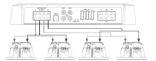 4 subwoofers in parallel