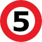 number 5 within a red circle