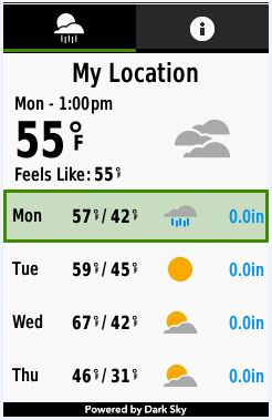 Basic Weather on GPSMAP 66i
