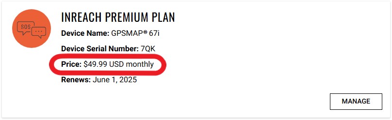 Active inReach Subscription Example