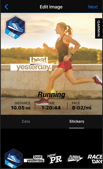 Sharing Your Garmin Connect Activity With Photos and Stickers | Support