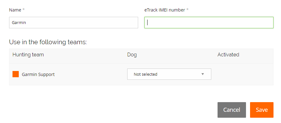 Fill etrack info ENG