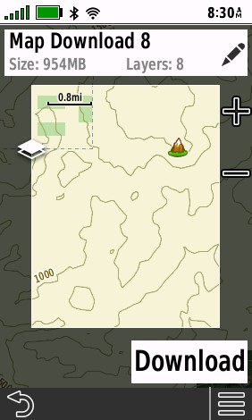 Alpha 300 Select Map Area for Download