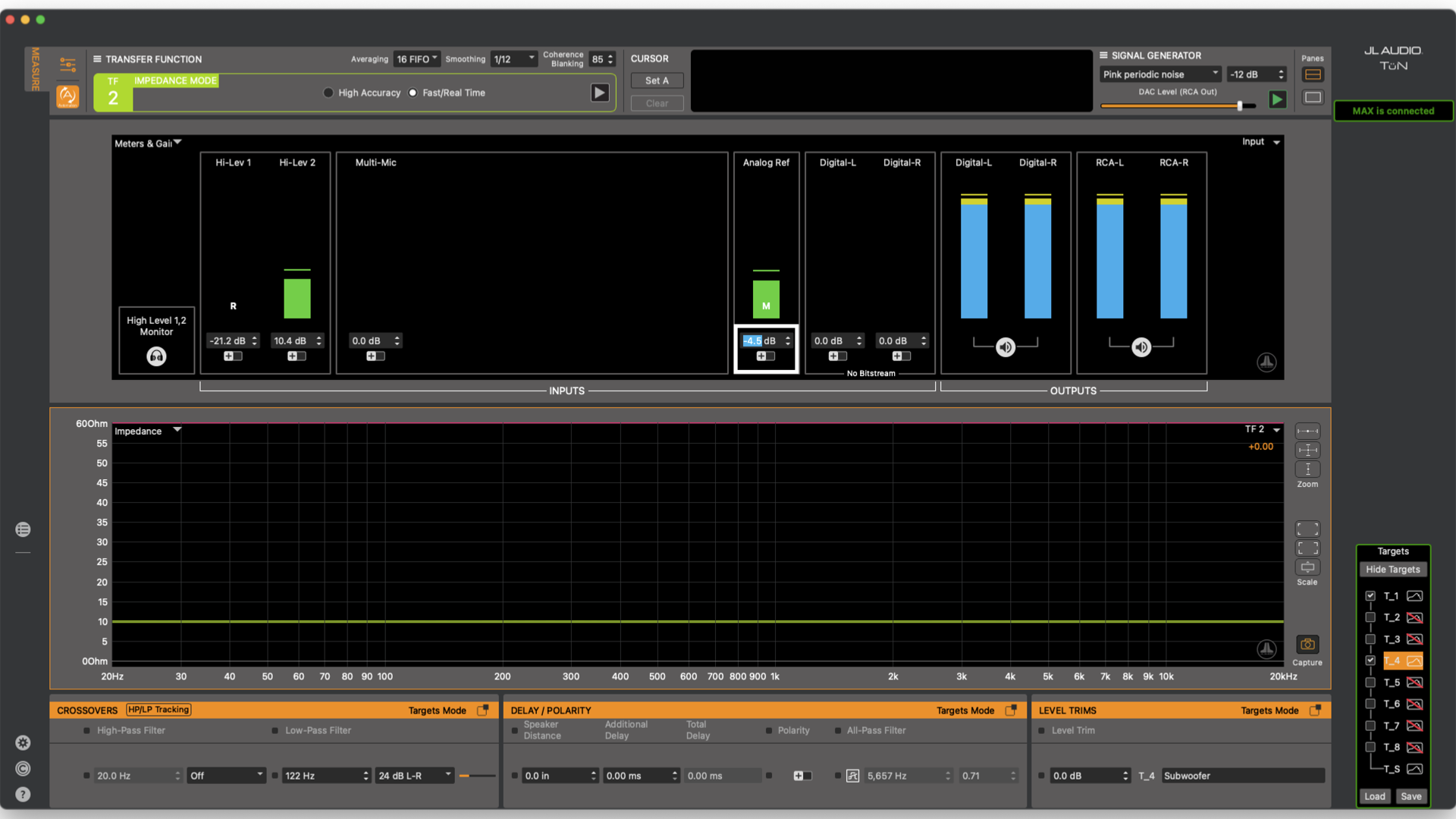 Analog Reference gain being adjusted to close to 10 ohms