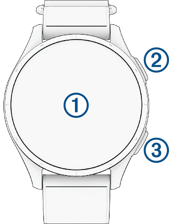 Watch with numbers indicating features