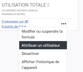 Menu attribuer un utilisateur
