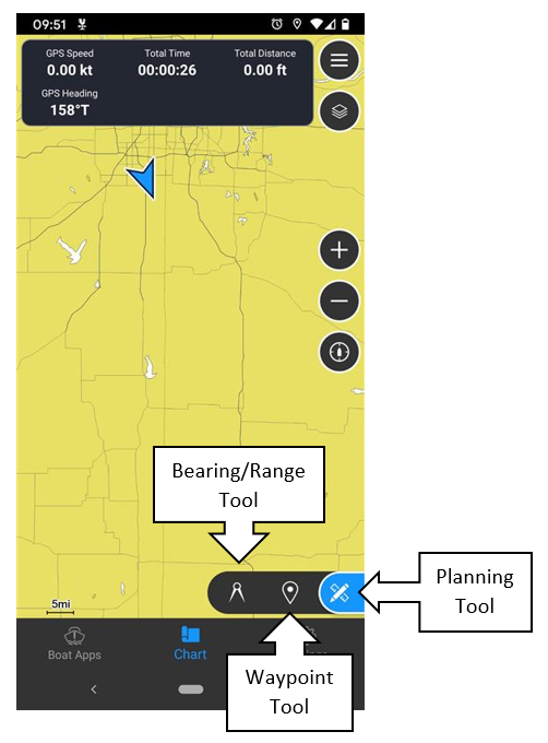 ActiveCaptain Bearing and Range Tool