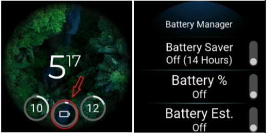 Battery Saver Settings on Watch