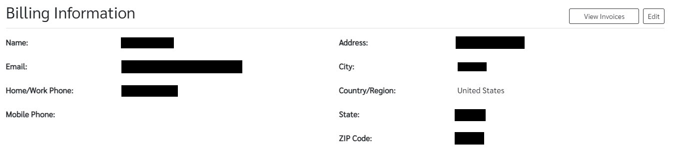 Billing Information 