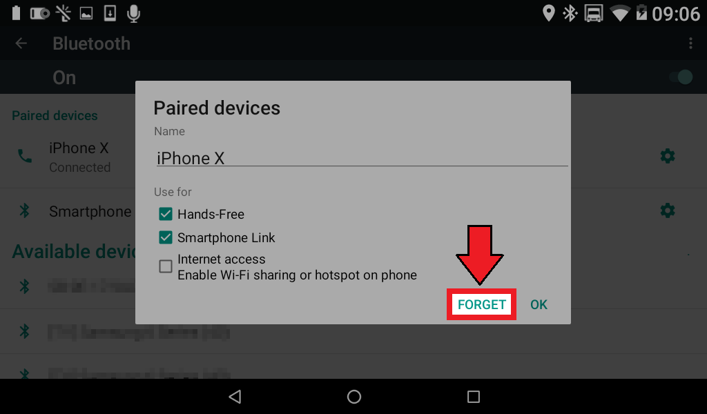 Android - Bluetooth - forget device