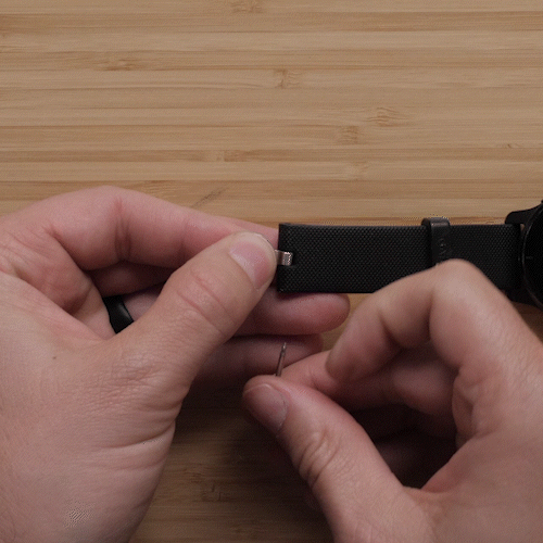Gif to insert buckle pin