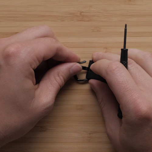 Gif to remove the buckle, tongue, and spring bar