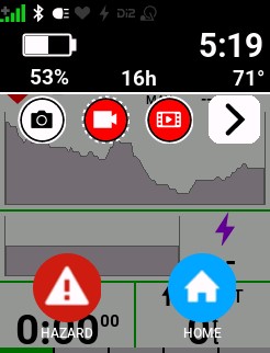 Timer overlay with camera controls showing