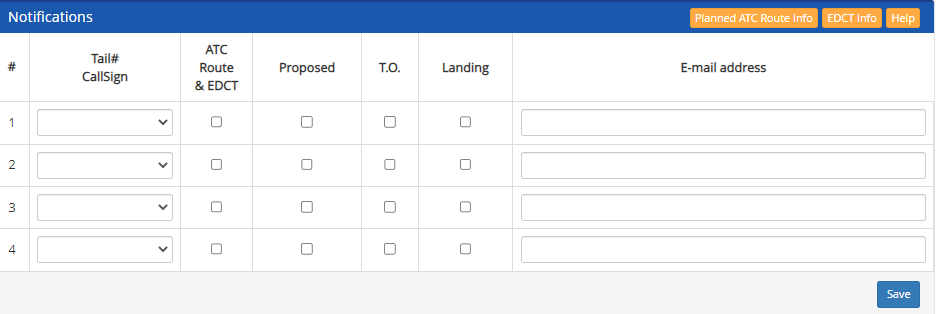 Flight tracking notifications FltPlan