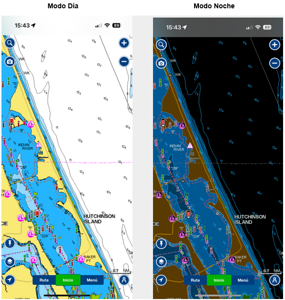 modo noche ES navionics