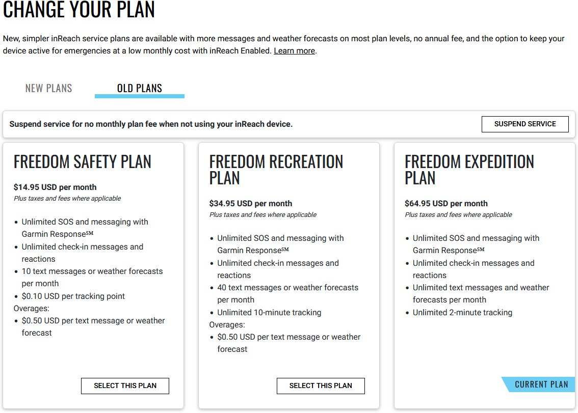 Plan Categories on Website