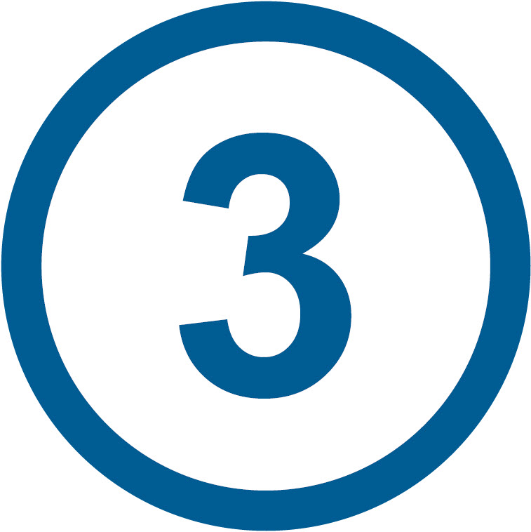 Circle with number three inside