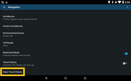 Vieo Clear Travel History