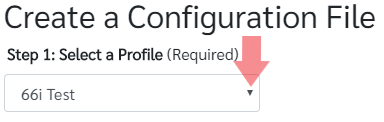 Image of the Configuration File Option for Profile Selection