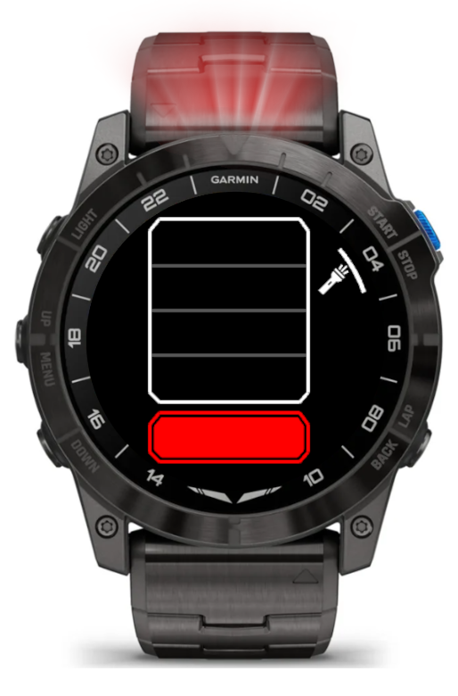 D2 Mach 1 Pro flashlight menu red