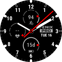 Fēnix 7 Pro watch face analog hands