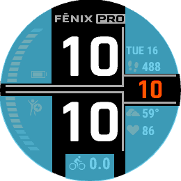 Fēnix 7 Pro watch face digital time with touchscreen zones