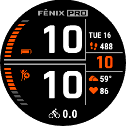 Fēnix 7 Pro watch face digital time