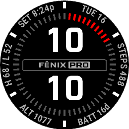 Fēnix 7 Pro watch face digital time