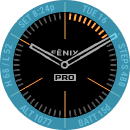 Fēnix 7 Pro watch face analog hands with touchscreen zones
