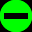 Green circle with black rectangle inside