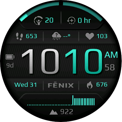 Digital watch face with data fields