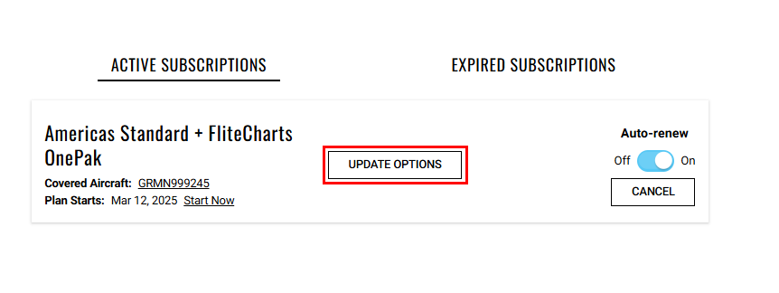 OnePak - Update Options