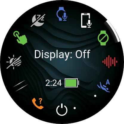 Green Watch Icon with Slash Through the Screen