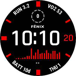 Digital Watch Face with 4 Data Fields Around the Outside and 2 Fields in the Middle