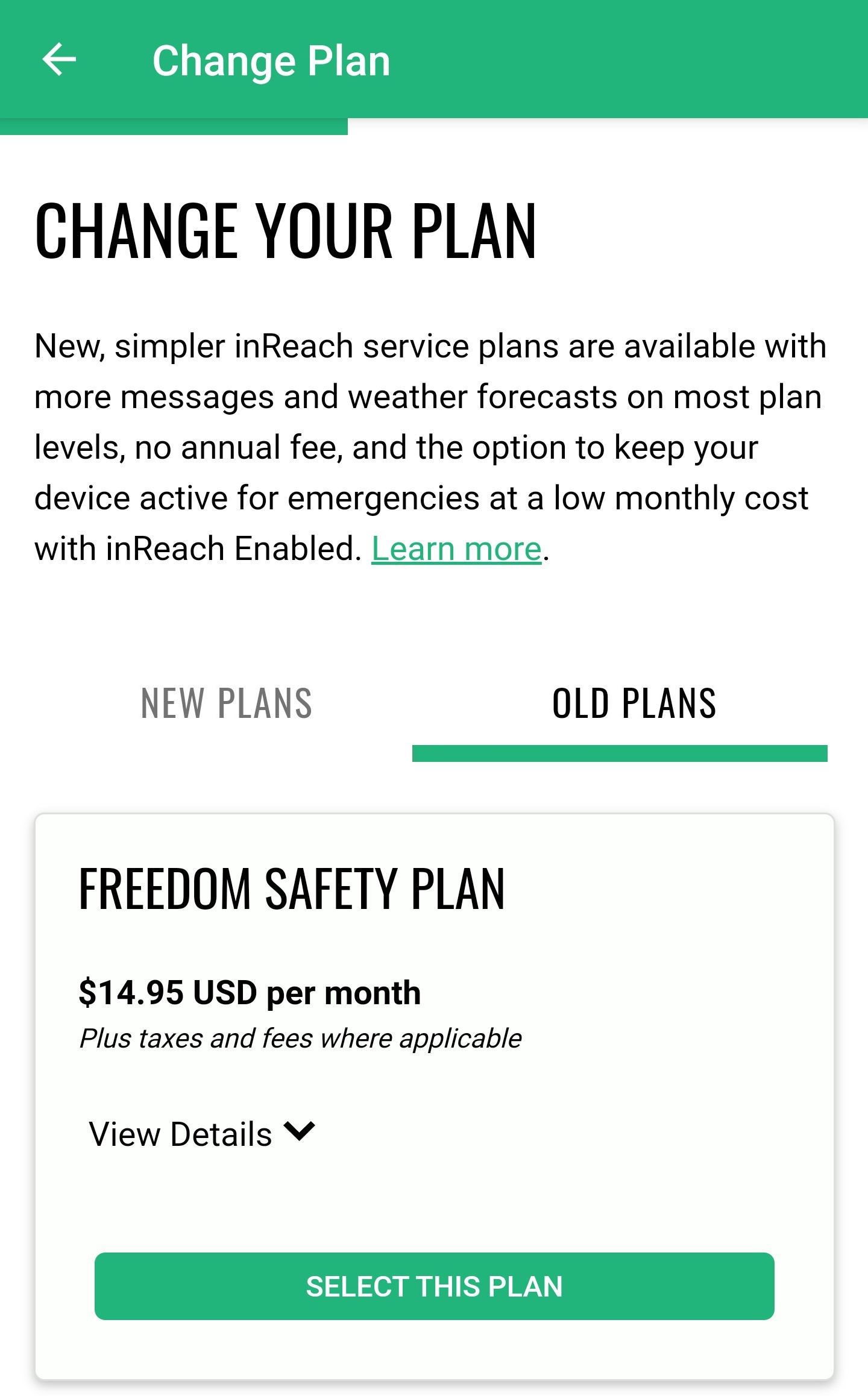 Plan Options in Earthmate App