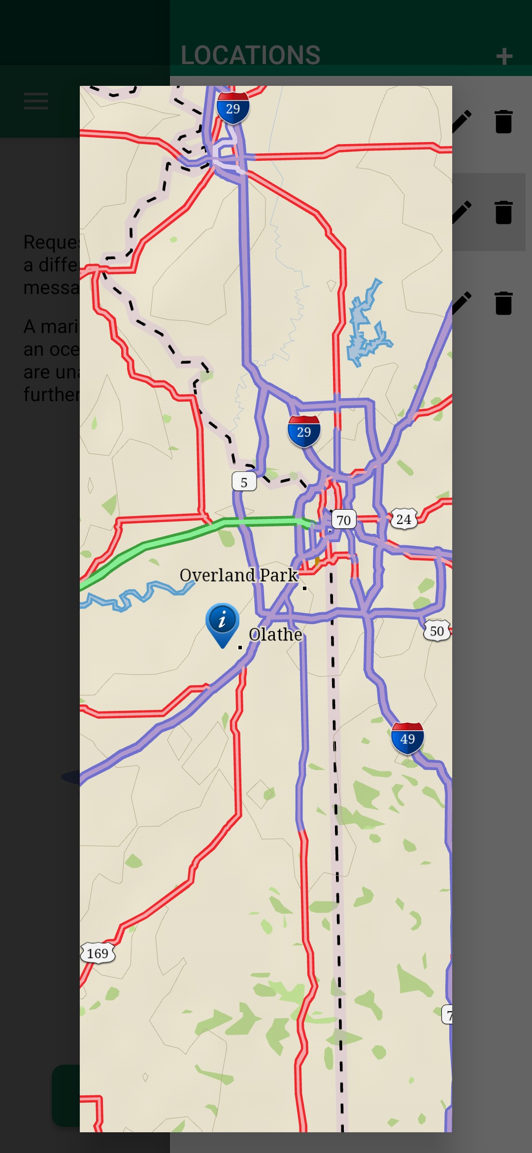 Selected Point on Map in Earthmate